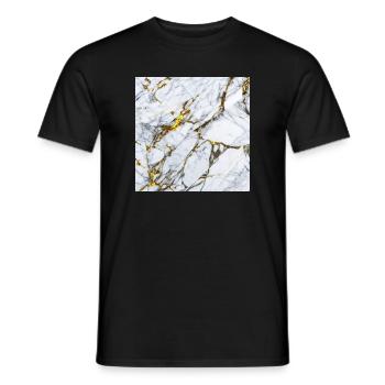 Marble White Gold Texture - Men's T-Shirt - black - Front - AI Model Male 178 light (178cm)