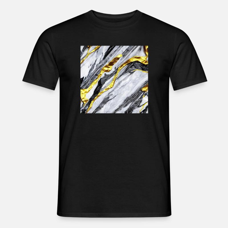 Marmorgold Struktur - Männer T-Shirt - Schwarz
