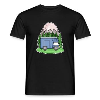Mountain Mountains Mountain Peaks Caravans Motorhomes - Men's T-Shirt - black - Front - AI Model Male 178 light (178cm)