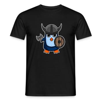 Viking Penguin Motif - Men's T-Shirt - black - Front - AI Model Male 178 light (178cm)