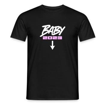 Bébé 2023 - Naissance Enceinte 2023 Grossesse - T-shirt homme - noir - Devant - AI Model Male 178 light (178cm)