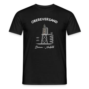 Lighthouse Dorum - Neufeld, German North Sea coast - Men's T-Shirt - black - Front - AI Model Male 178 light (178cm)