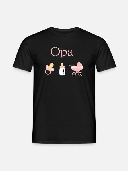 Opa 2026 Geburt Mädchen Vorlage personalisierbar - Männer T-Shirt - Schwarz
