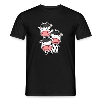 Cute cows - cow motif - Men's T-Shirt - black - Front - AI Model Male 178 light (178cm)