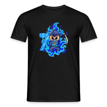 7th birthday boy 7 years old ninja - Men's T-Shirt - black - Front - AI Model Male 178 light (178cm)