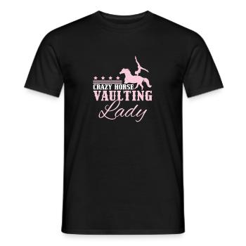 Crazy Horse Vaulting Lady Funny Horse Vaulting - Men's T-Shirt - black - Front - AI Model Male 178 light (178cm)
