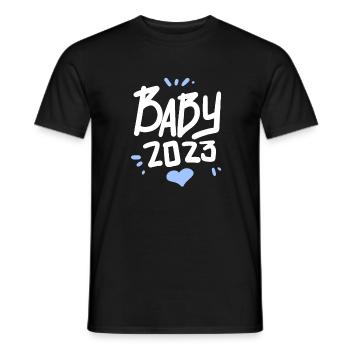 Bébé 2023 - Naissance Enceinte 2023 Grossesse - T-shirt homme - noir - Devant - AI Model Male 178 light (178cm)