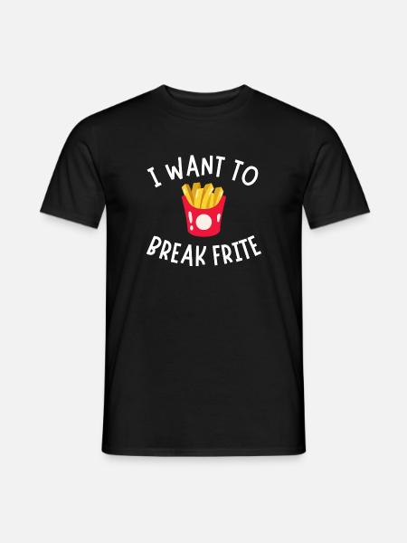 frites, manger des frites, frites humour - T-shirt homme - noir