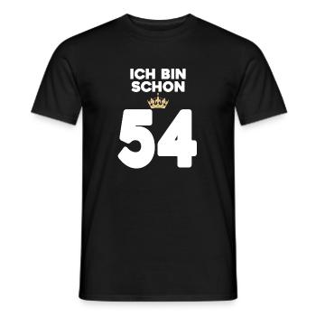 54. Geburtstag Geschenk - 54 Jahre mit Krone - Männer T-Shirt - Schwarz - Vorne - AI Model Male 178 light (178cm)