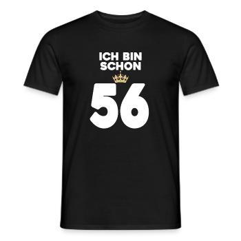 56. Geburtstag Geschenk - 56 Jahre mit Krone - Männer T-Shirt - Schwarz - Vorne - AI Model Male 178 light (178cm)