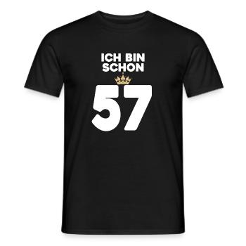 57. Geburtstag Geschenk - 57 Jahre mit Krone - Männer T-Shirt - Schwarz - Vorne - AI Model Male 178 light (178cm)