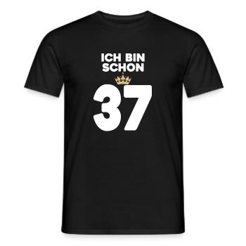 37. Geburtstag Geschenk - 37 Jahre mit Krone - Männer T-Shirt - Schwarz - Vorne - AI Model Male 178 light (178cm)