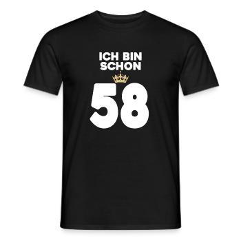 58. Geburtstag Geschenk - 58 Jahre mit Krone - Männer T-Shirt - Schwarz - Vorne - AI Model Male 178 light (178cm)
