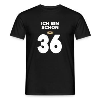 36. Geburtstag Geschenk - 36 Jahre mit Krone - Männer T-Shirt - Schwarz - Vorne - AI Model Male 178 light (178cm)