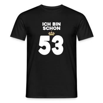 53. Geburtstag Geschenk - 53 Jahre mit Krone - Männer T-Shirt - Schwarz - Vorne - AI Model Male 178 light (178cm)