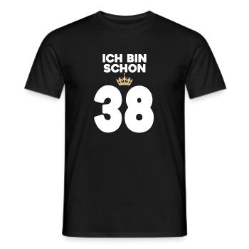 34. Geburtstag Geschenk - 34 Jahre mit Krone - Männer T-Shirt - Schwarz - Vorne - AI Model Male 178 light (178cm)