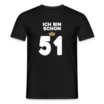 51. Geburtstag Geschenk - 51 Jahre mit Krone - Männer T-Shirt - Schwarz - Vorne - AI Model Male 178 light (178cm)