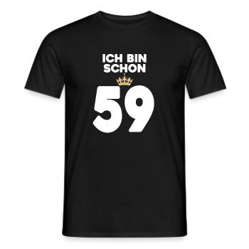 59. Geburtstag Geschenk - 59 Jahre mit Krone - Männer T-Shirt - Schwarz - Vorne - AI Model Male 178 light (178cm)
