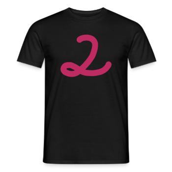 2 Number two pink number pink - Men's T-Shirt - black - Front - AI Model Male 178 light (178cm)