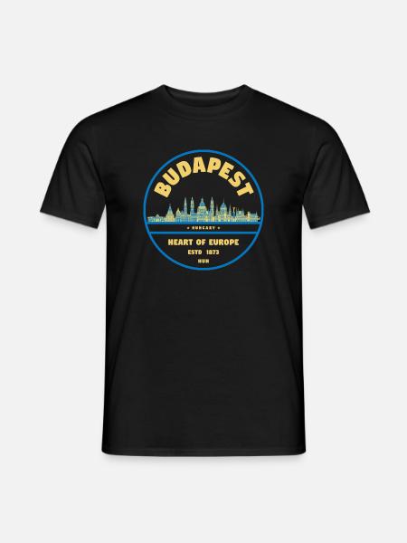 Budapest Skyline Emblem Heart of Europe - Men's T-Shirt - black