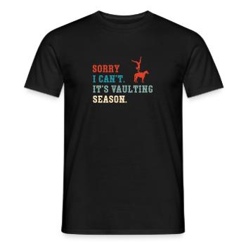 C'est la saison du saut Funny Horse Vaulting Girl - T-shirt homme - noir - Devant - AI Model Male 178 light (178cm)