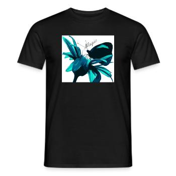 Teal Magic Flower Print - Men's T-Shirt - black - Front - AI Model Male 178 light (178cm)