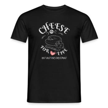Cheese is for Life - Cheese Lovers Apparel - Men's T-Shirt - black - Front - AI Model Male 178 light (178cm)