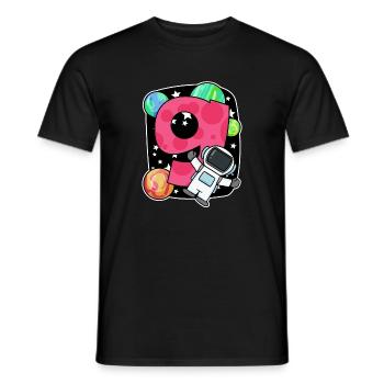 9e anniversaire 9 ans jeune astronaute de l’espace - T-shirt homme - noir - Devant - AI Model Male 178 light (178cm)