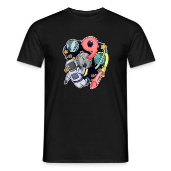 9e anniversaire 9 ans jeune astronaute de l’espace - T-shirt homme - noir - Devant - AI Model Male 178 light (178cm)