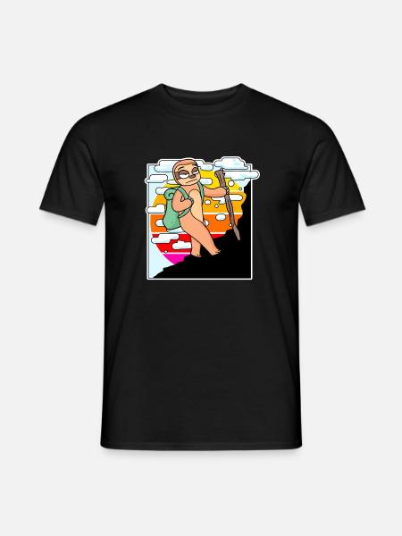 Faultier Berg Berge Berggipfel Gipfel - Männer T-Shirt - Schwarz