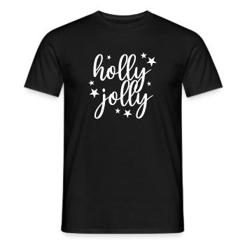 Holly Jolly Christmas X-Mas - Men's T-Shirt - black - Front - AI Model Male 178 light (178cm)