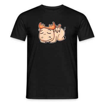 Elch mit Baby Elch - Familie - Männer T-Shirt - Schwarz - Vorne - AI Model Male 178 light (178cm)
