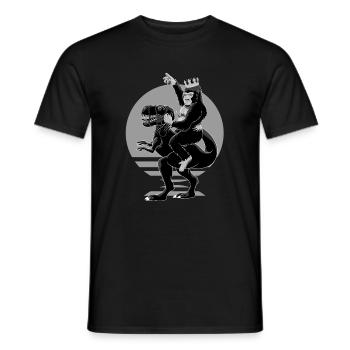 Roi Gorille Chevauchant Un T-Rex Comme Napoléon - T-shirt homme - noir - Devant - AI Model Male 178 light (178cm)