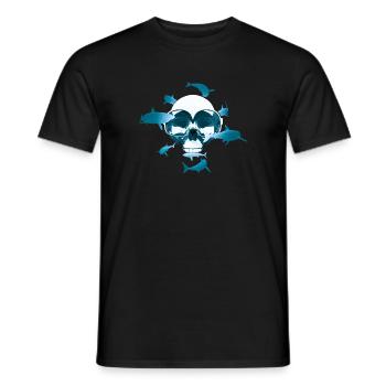Skull & Scuba Diving - Men's T-Shirt - black - Front - AI Model Male 178 light (178cm)