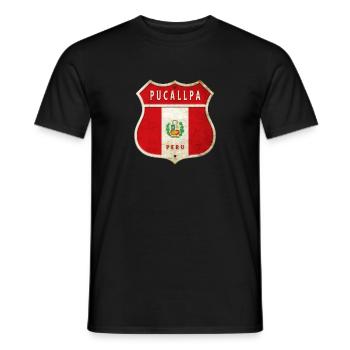 Armoiries de Pucallpa, design du drapeau du Pérou - T-shirt homme - noir - Devant - AI Model Male 178 light (178cm)