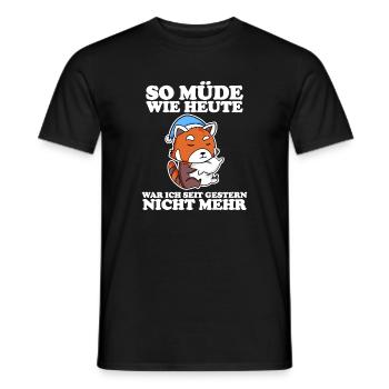 Müde Spruch lustig mit Roter Panda Motiv - Männer T-Shirt - Schwarz - Vorne - AI Model Male 178 light (178cm)