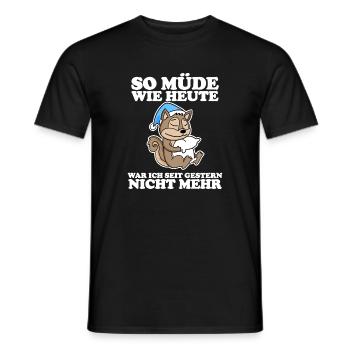 Müde Spruch lustig mit Eichhörnchen Motiv - Männer T-Shirt - Schwarz - Vorne - AI Model Male 178 light (178cm)