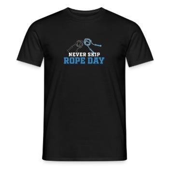 Corde à sauter amusante Never Skip Rope Day - T-shirt homme - noir - Devant - AI Model Male 178 light (178cm)