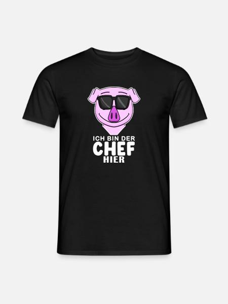 Cool Schwein Chef - Männer T-Shirt - Schwarz