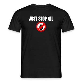 Symbole d’arrêt de l’huile - T-shirt homme - noir - Devant - AI Model Male 178 light (178cm)