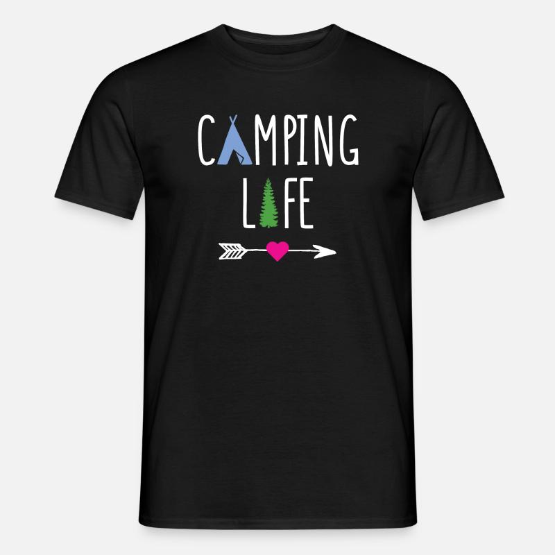 Campingleben - Männer T-Shirt - Schwarz
