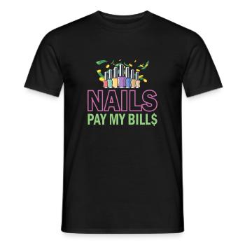 Nails Pay My Bills Manucure - T-shirt homme - noir - Devant - AI Model Male 178 light (178cm)