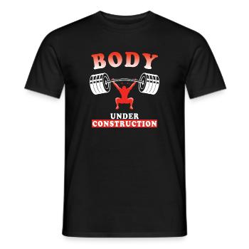 Corps En Construction - texte Pour Bodybuilders - T-shirt homme - noir - Devant - AI Model Male 178 light (178cm)