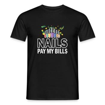 Nails Pay My Bills Manucure - T-shirt homme - noir - Devant - AI Model Male 178 light (178cm)