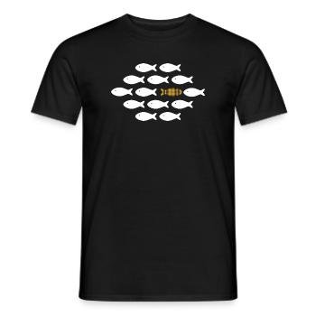 Les poissons de Cornouailles nagent chacun de leur côté - T-shirt homme - noir - Devant - AI Model Male 178 light (178cm)