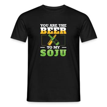 You Are The Beer To My Soju Funny Korean Liquor - Men's T-Shirt - black - Front - AI Model Male 178 light (178cm)