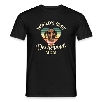 Chien teckel - T-shirt homme - noir - Devant - AI Model Male 178 light (178cm)