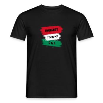Hungary is flag design in my DNA - Men's T-Shirt - black - Front - AI Model Male 178 light (178cm)