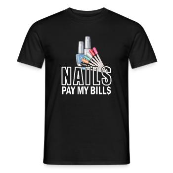 Nails Pay My Bills Manucure - T-shirt homme - noir - Devant - AI Model Male 178 light (178cm)