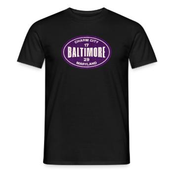 Baltimore Charm City Vintage Badge - Männer T-Shirt - Schwarz - Vorne - AI Model Male 178 light (178cm)